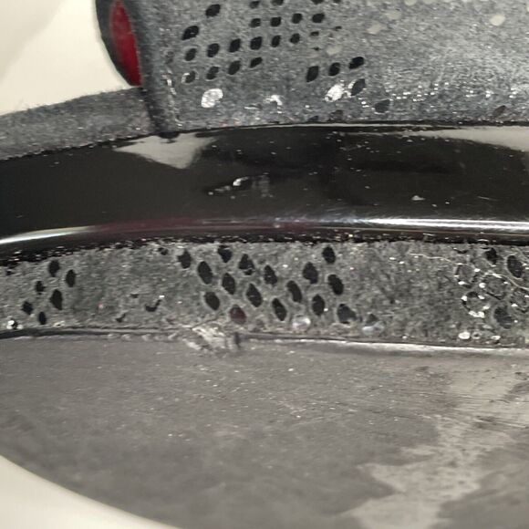 Charles Jourdan Black Snake Print Peep Toe Platform Stiletto Heels Size 11 - Picture 12 of 12